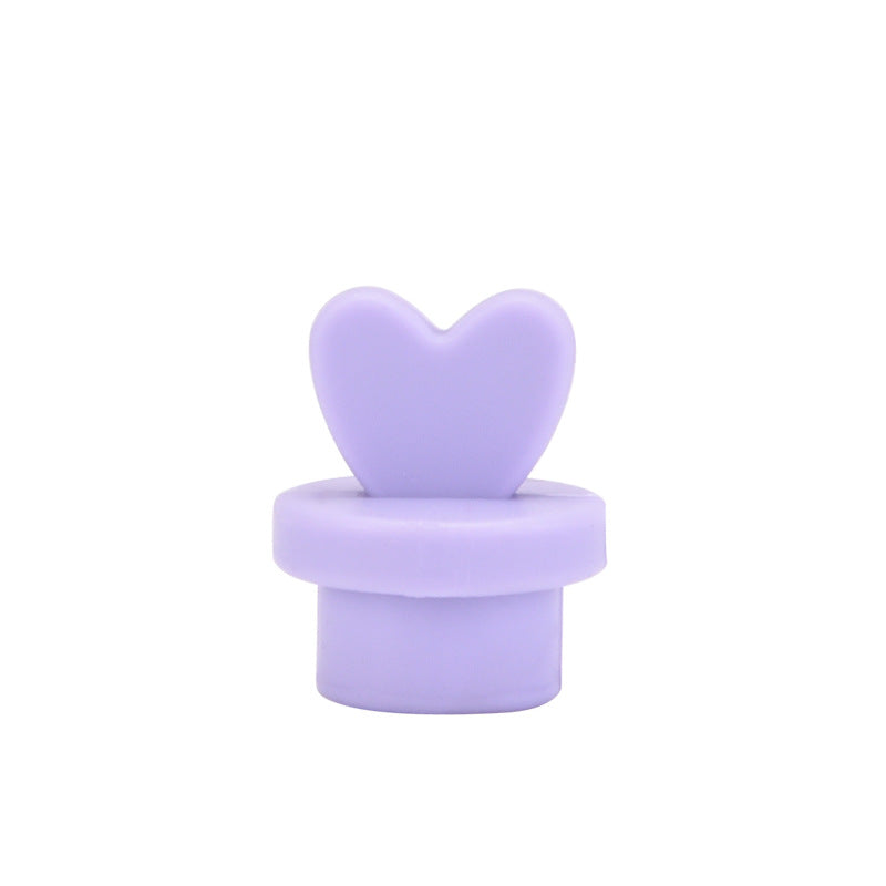 Wholesale Silicone Love Straw Cup Decorative Love Seal Plug